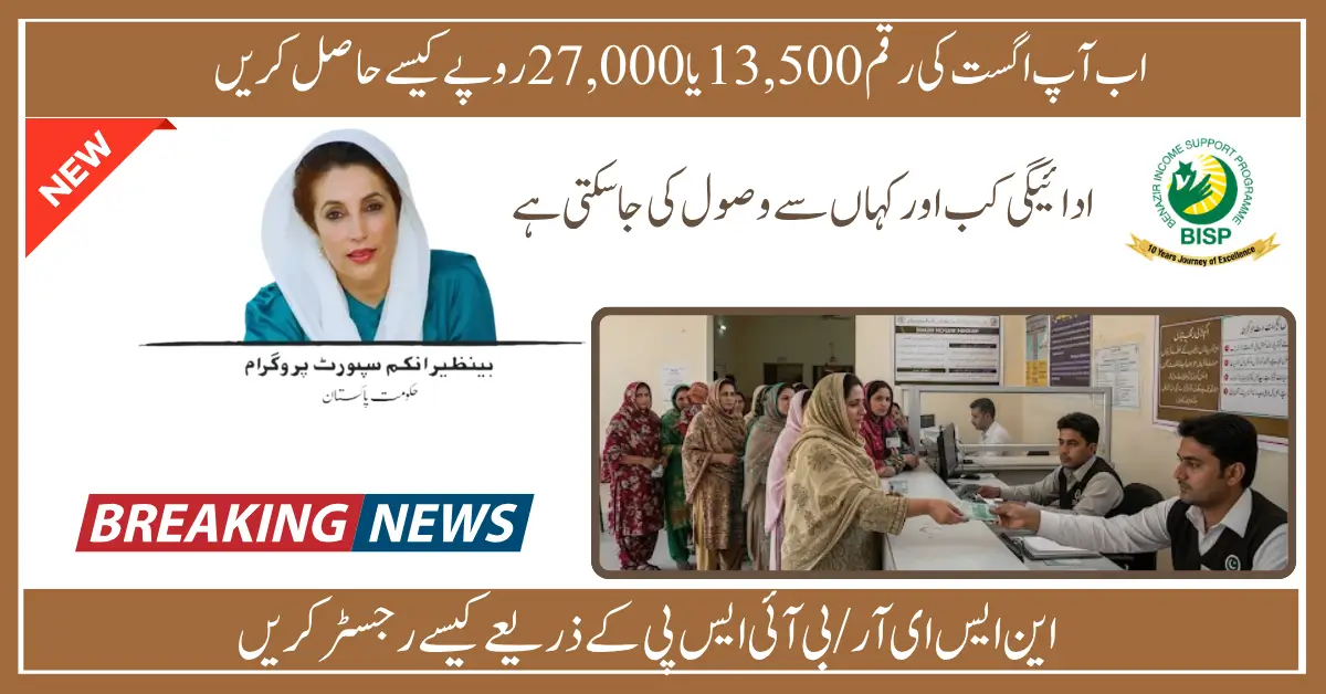 Ehsaas Program 8171 August 2025 How to Get Rs 13,500 or Rs 27,000 & Register via NSERBISP